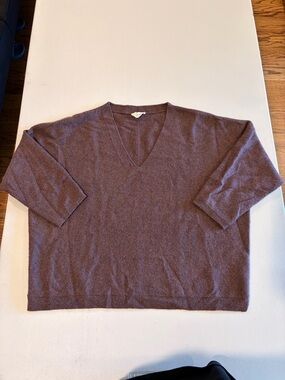 Poetry 100% Cashmere V-Neck Sweater Purple/Brown Women’s Size US 10 UK 14